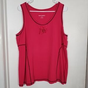 Fashion Bug Women's 1X Sleeveless Tank Top Pink Stretch